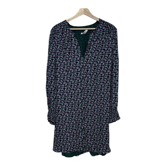 JASON WU | Black Shirred Floral-Print Crepe De Chine Mini Dress in Size 8 - Picture 5 of 10